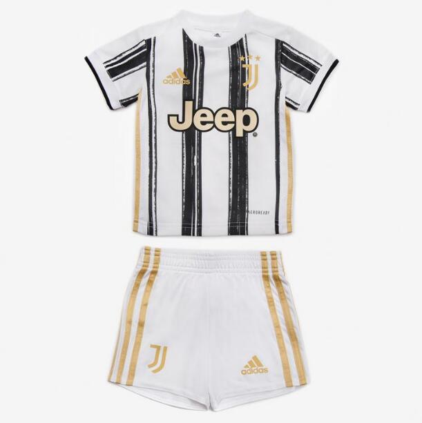 Kids Juventus Home Soccer Kits Shirt With Shorts 2020/21